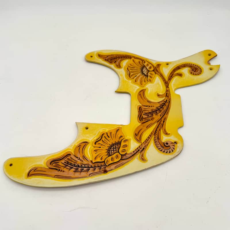Telecaster Bass Pickguard Hand-Tooled Leather Mint/New bpg632 image 1