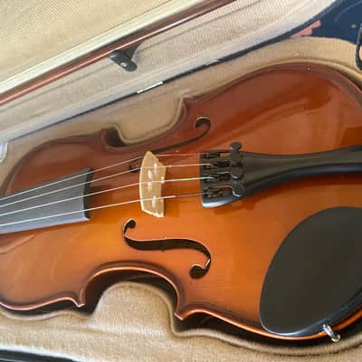 Palatino VN-450-1/2 Allegro Ebony 1/2-Size Violin Outfit with Case, Bow 2010s - Natural image 3