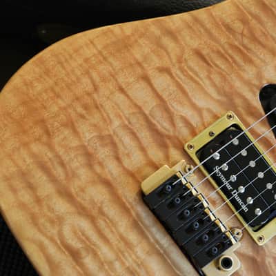2001 Brian Moore C90-P Custom HSH Electric Guitar Piezo Quilt Natural + OHSC image 4