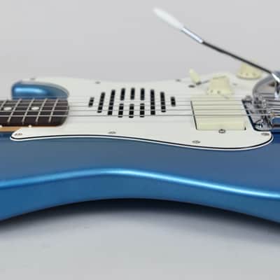 Fender Japan ST-CHAMP10 1997-1999 MIJ Lake Placid Blue (LPB)  Built-In Amp Mustang-Scale Mini Strat w/ Original Bag & Arm image 7