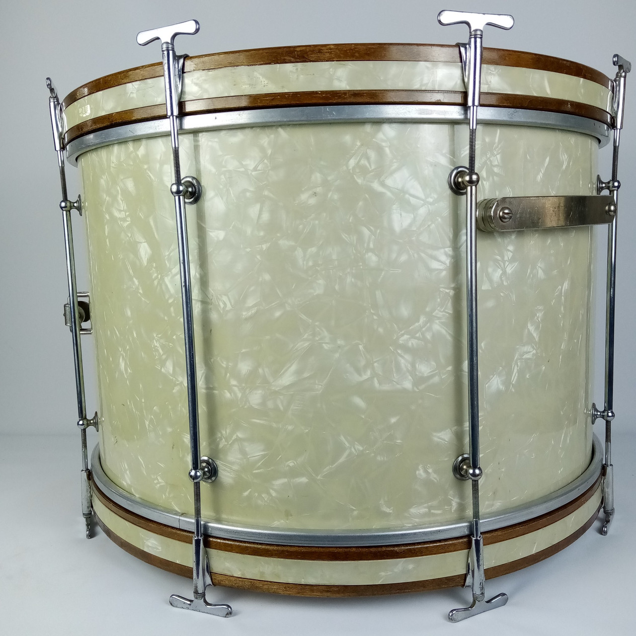 Leedy&Ludwig 14x22" 8-Tube Lug Bass Drum WMP Chrome/Nickel Rail Vintage 50s+CALF — main photograph