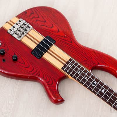 1982 Aria Pro II SB-R60 PR Vintage Neck Through Bass Padauk Red, Near-Mint, Japan Matsumoku image 9