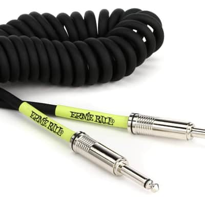 Ernie Ball 30 ft Coiled Straight / Straight Instrument Cable - Black image 2