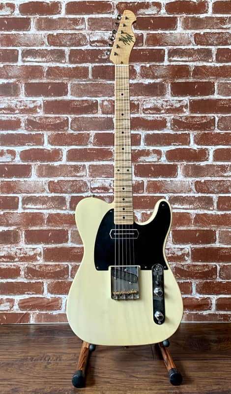 Mario Guitars T-Style 2020/New, Nocaster Blonde w/ AAA 1/4" Sawn Flame Maple Neck (5lbs 9oz) Authori image 1