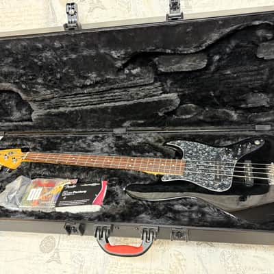 1999 Fender Standard Series Jazz Bass Black Real Rosewood Fingerboard Hard Shell Case image 4