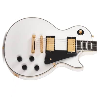 Epiphone "Inspired by Gibson Custom Shop" Les Paul Custom Guitar w/Hard Case - Alpine White image 4
