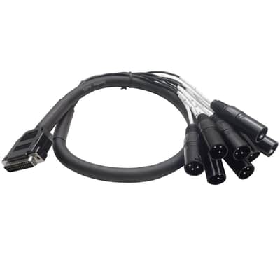 DB25 to 8 Channel XLR Male 3 Foot D-Sub Snake Cable Patch Bay Interface Modular image 1