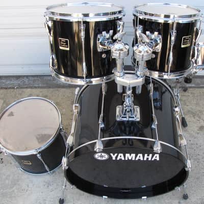 Yamaha Stage Custom Drum Set Shell Pack Black Lacquer Made In Indonesia USED KIT image 5