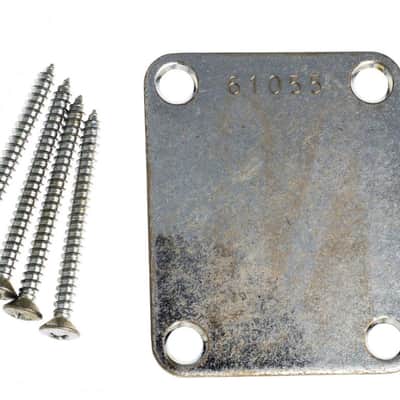 4-Hole Neckplate With Random Serial Number For Guitar Or Bass - AGED CHROME