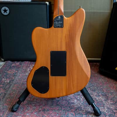 Fender American Acoustasonic Jazzmaster All-Mahogany Acoustic/Electric Guitar in Bourbon Burst with Hard Case - (Pre-Owned) image 2