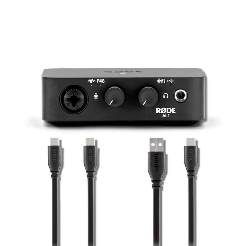 Rode Ai-1 Studio-Quality USB Audio Interface with  Rode SC17 1.5m USB-C to USB-C Cable image 1