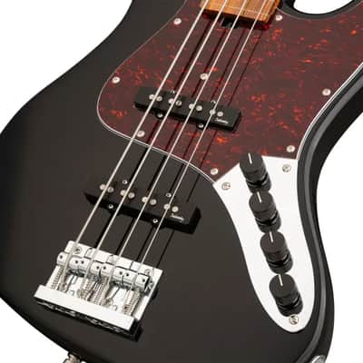 Sadowsky MetroExpress 21-Fret Vintage J/J Bass, Morado Fingerboard, Fretless With Lines, 4-String - Solid Black High Polish image 5