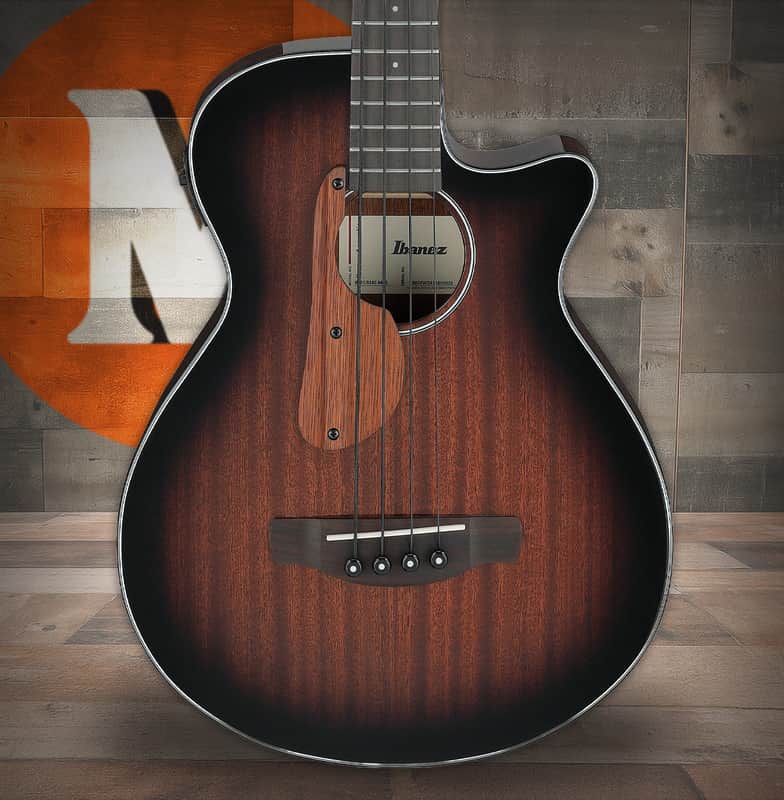 Ibanez AEGB24EMHS - 4 String Acoustic Electric Bass Guitar - Mahogany Sunburst High Gloss (AEGB24EMHS) image 1