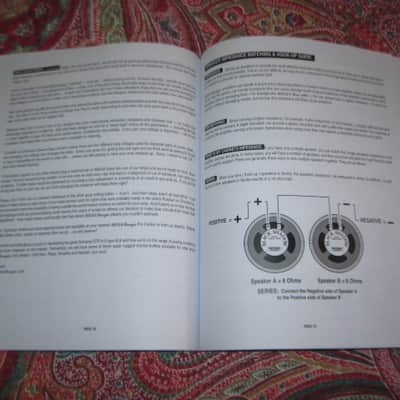 very near A+ (rarely handled) genuine Mesa Boogie Owner's Manual for Express Series 5:25 & 5:50  (NO amp included) from late 2000s/early 2010s, White Paper w/  Black Print/Graphics, 34 TOTAL pages Front Outer Cover to Back Outer Cover, 8 & 1/2" W x 11" H image 16