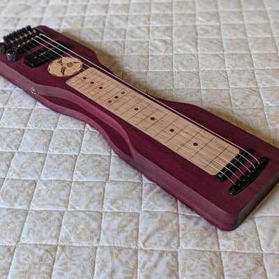 Mini Travel Headless Lap Steel Guitar – Purpleheart & Maple, P90 Pickup, Gig Bag image 3