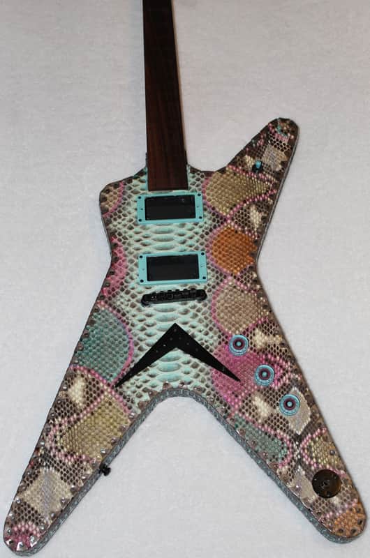 Custom Rainbow Snakeskin Serpent Washburn Body Dean Neck Project