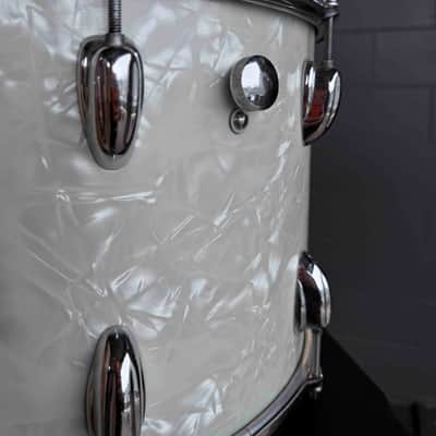 Vintage Early 1970's Slingerland SoundKing 10x14 Rack Tom with Mount in White Marine Pearl image 5