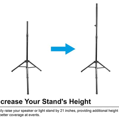 Rockville ACC-EX Accessory 21" Extension Pole For 35MM Speaker or Lighting Stand image 2