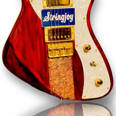 Outlaw Guitar Company Pine Meteora  with Solid Rosewood Neck - Worn Candy Red Custom USA Made Guitar-July 2022 image 1