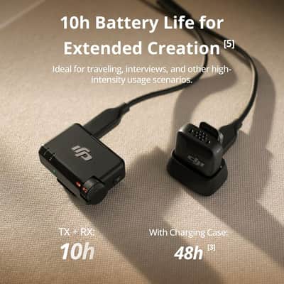 DJI Mic Mini (1 TX + 1 RX), Wireless Lavalier Microphone for iPhone/Camera/Android, Ultralight, Detail-Rich Audio, Noise Cancelling, Automatic Limiting, Vlog, Streaming, 400m Transmission image 6