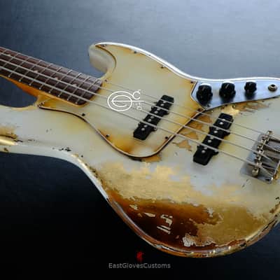 Fender Jazz Bass Vintage White Gold Edition Heavy Aged Relic by East Gloves Customs (RARE) image 6