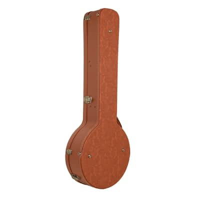 Crossrock Relief Series Banjo Case for 5-String Resonator | Carved Red Wood Finish, Ivory Plush Interior, Lock – Premium Wooden Hardshell image 5