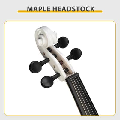 🎅🎄 For Pros and Beginners! Arctic White Silent Electric Violin +Case/Bag +Headphones +Cable! image 10