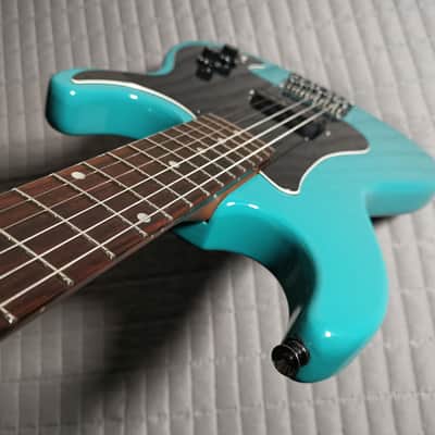 1980's Hondo H-715/BL (Indonesia) - Blue w/Mahogany Neck/SETUP/FRETWORK image 5