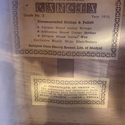 Garcia No 2 Classical Acoustic Guitar 1970 image 3