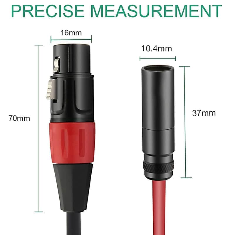 Mini XLR Male to XLR Female Microphone Audio Cable for Blackmagic Pocket 4K Camera Video Assist 4K - 1ft image 1