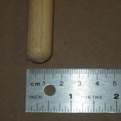 TWO new pairs (no packaging) near A+ Musician's Gear Hickory Drumsticks similar in size & head to Promark Finesse 718: small round tip, Length: 16 1/4" / 412.8mm, Diameter: .551" / 14mm, satin finish (plain, meaning NO graphics / NO paper sleeve) image 6