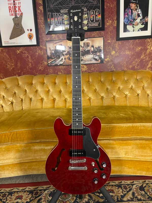 Epiphone ES-335 P90 Pro w/OHSC - Transparent Red image 1