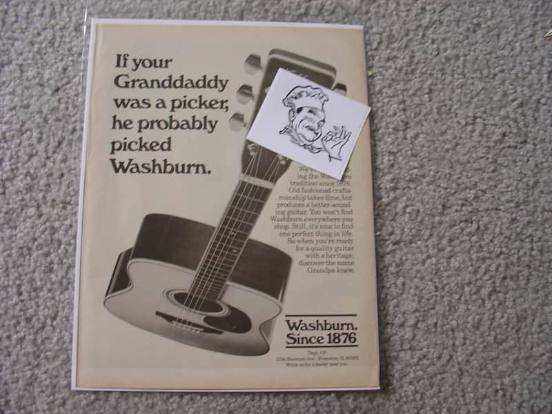 Washburn Vintage Advertisement for Washburn Guitars 1970's image 1