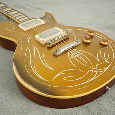 2014 Gibson Billy Gibbons Pinstripe Les Paul Goldtop, Aged / Signed image 11