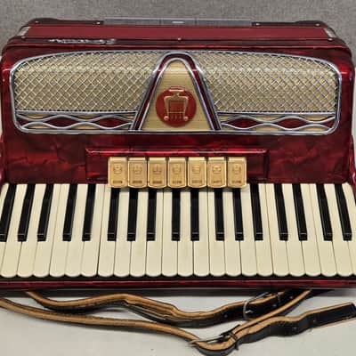 Frontalini Red Piano Accordion LMM 41/120 Ready To Play image 3
