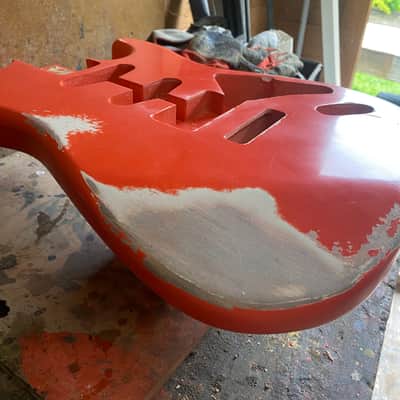 Stratocaster Body, Nitro paint, Fiesta red relic, 100% handcrafted in Italy image 9