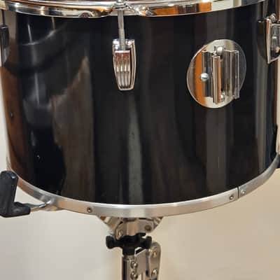 Vintage 1970s Ludwig 9x13 Black Cortex Concert Tom Blue & Olive Badge USA Classic Lugs image 4