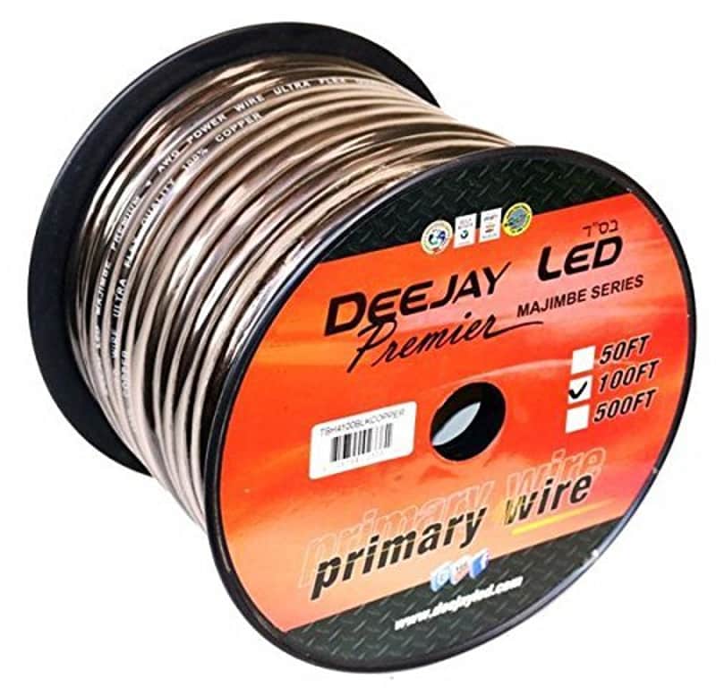 Four-gauge 100 Foot Black Pure Copper Stranded Power Cable Content Oxygen Free Copper Stranded Wire Style With Thick Black Outer Jacket Power Rating DEEJAY LED TBH4100BLKCOPPER image 1