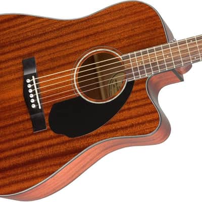 Fender CD-60SCE All-Mahogany Dreadnought Cutaway Acoustic Electric Guitar, with 2-Year Warranty, Fishman Pickup and Preamp System, Natural image 6