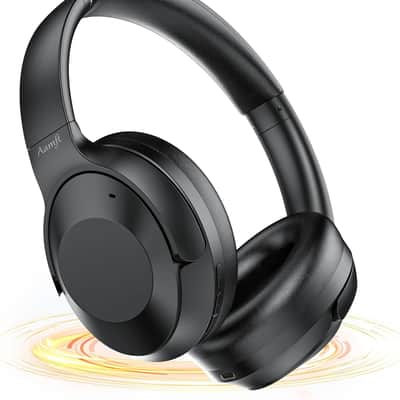 Noise Cancelling Headphones - 2024 Upgraded Wireless Over Ear Bluetooth Headphones Comfort Fit, 100H Playtime, Deep Bass, Active Noise Canceling, Crystal Clear Calls for Travel/Home/Office - Black image 1