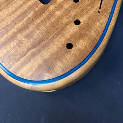Unbranded Custom ST Body Honduran Mahogany Inlaid Figured Sapele Top Natural Satin Nitro Made in USA image 2