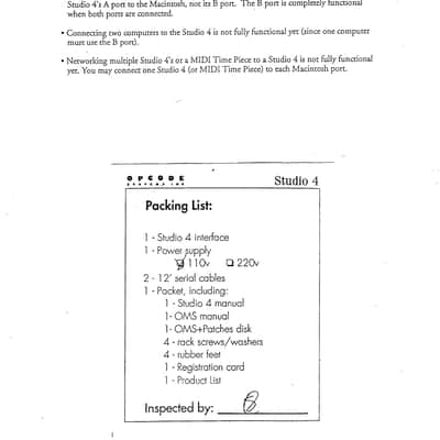 Opcode Studio 4 MIDI & SMPTE Interface (1992) image 16