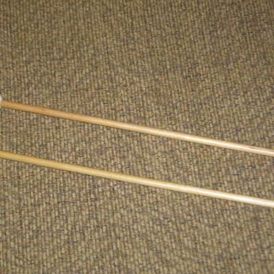 one pair new old stock near A+ Mike Balter MB93B (93B) Extra Hard Keyboard Mallets, 1 plastic (phenolic) round white HEADS and natural birch HANDLES - mid to late 1990s (+ packaging) Unwound Series image 16