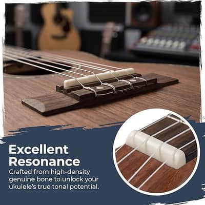 Ukulele Real Bone 53mm Bridge Saddle & 35mm Nut for 4 String Ukulele-Regular image 4