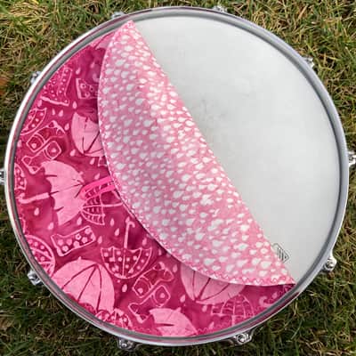 14" reversible Drum Bunny cotton drum cover - partial mute - dampener - compare to Big Fat Snare Drum Quesadilla, Drum Tortilla image 2