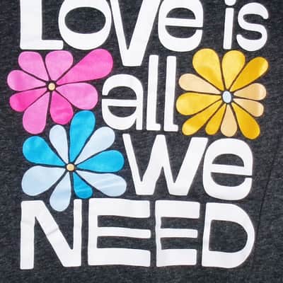 beatles lyric love is all we need NEW 4T kids tee - imagine john paul sgt. pepper epiphone children pop image 2