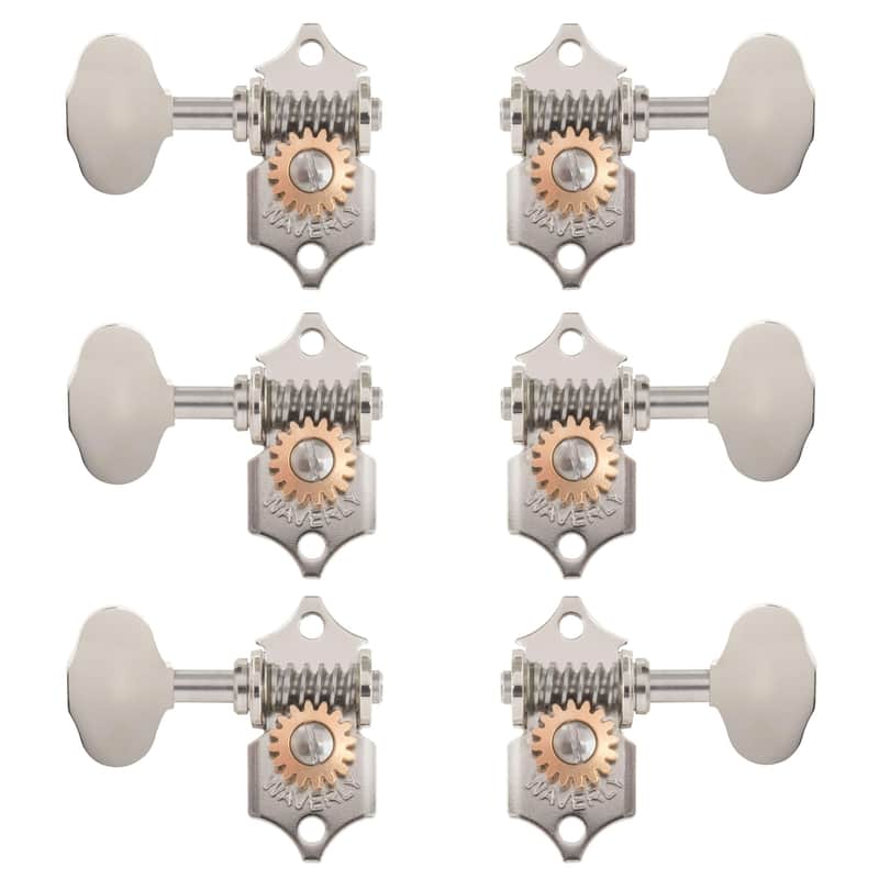 Waverly Guitar Tuners with Butterbean Knobs, for Solid Pegheads, Nickel, 3L/3R image 1