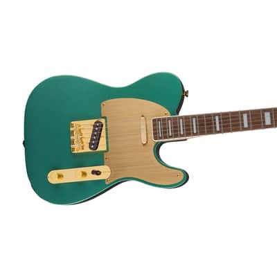 Squier 40th Anniversary Gold Edition Telecaster Electric Guitar, Sherwood Green Metallic image 5