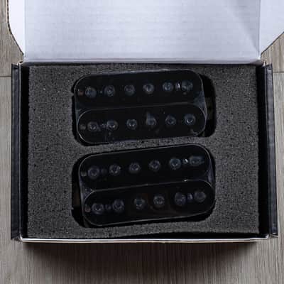 Guitarmory Minuteman 6-String Humbucker Guitar Pickup Set, Black w/ Black Poles image 1