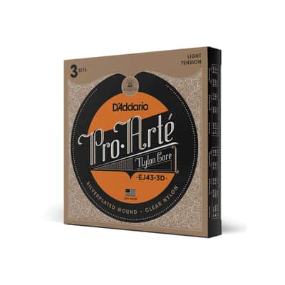 D'Addario EJ43 Pro-Arte Nylon Classical Guitar Strings, Light Tension (3) 2020
